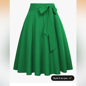 Women's High Waist A-Line Pocket Skirt Skater Flared Midi Skirt Vintage Skirt